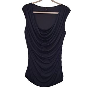 Maurices Black Drapey Cowl Neck Sleeveless Blouse Plus Size 0 (14)